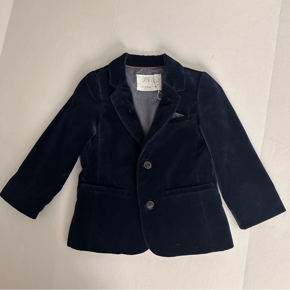 Zara kids boys velour blazer size 2-3Y